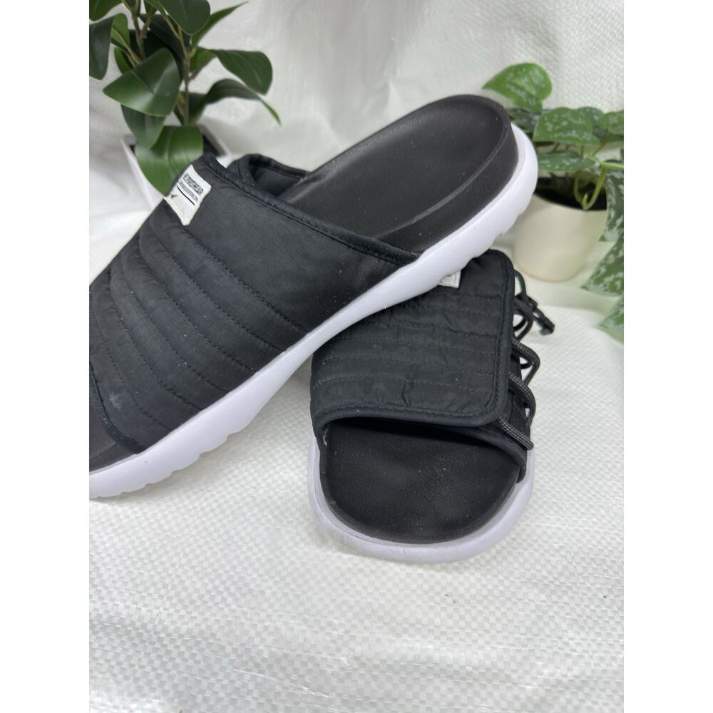 Nike Asuna Slides Sport Sandals Black Sail/White CW9707-002 Women's Size 12 EUC